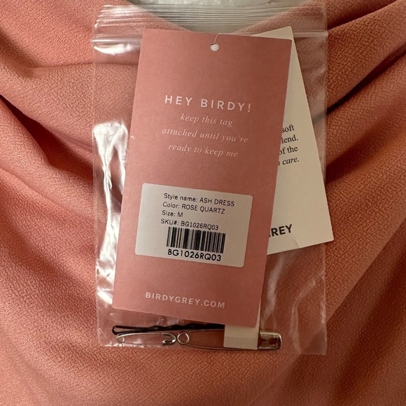NWT Birdy Grey Ash Dress in Crepe Rose Quartz - Picture 5 of 6